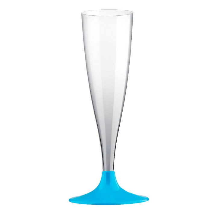 Plastic Stemmed Flute Sparkling Wine Turquoise 140ml 2P (400 Units)