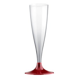 Plastic Stemmed Flute Sparkling Wine Burgundy 140ml 2P (20 Units)