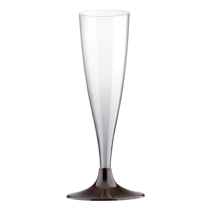 Plastic Stemmed Flute Sparkling Wine Brown 140ml 2P (20 Units)