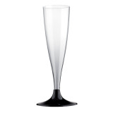Plastic Stemmed Flute Sparkling Wine Black 140ml 2P (6 Units)