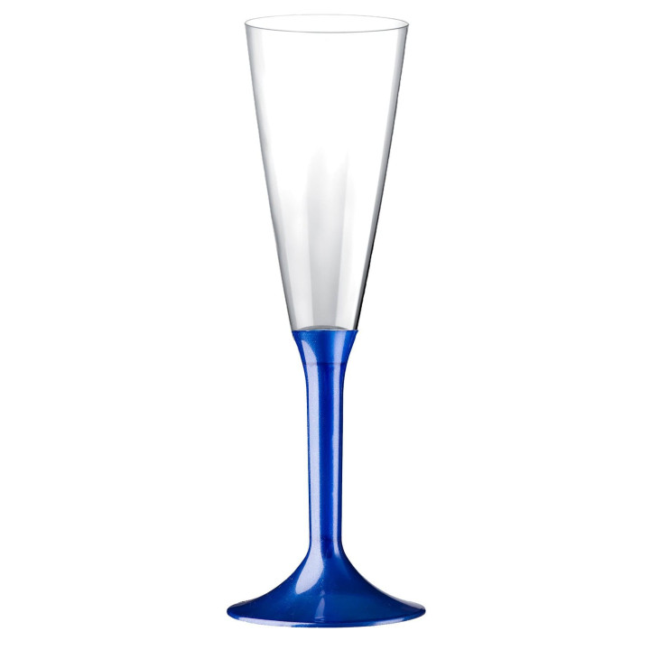 Plastic Stemmed Flute Sparkling Wine Blue Pearl 160ml 2P (200 Units)