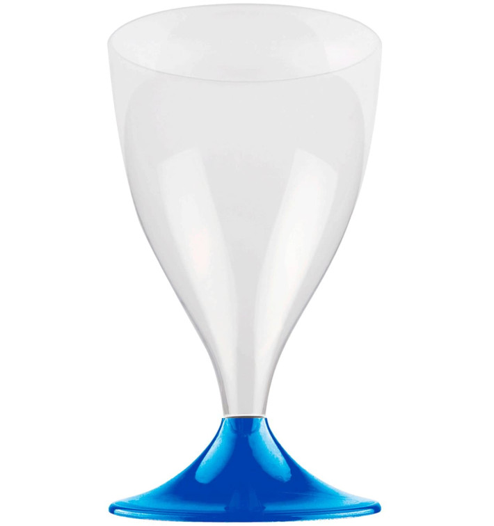 Plastic Stemmed Glass Wine Blue Mediterranean 200ml 2P (20 Units)