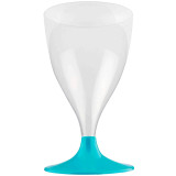 Plastic Stemmed Glass Wine Turquoise 200ml 2P (20 Units)