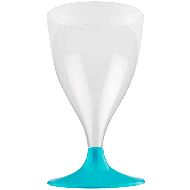 Plastic Stemmed Glass Wine Turquoise 200ml 2P (20 Units)