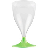Plastic Stemmed Glass Wine Lime Green 200ml 2P (20 Units)
