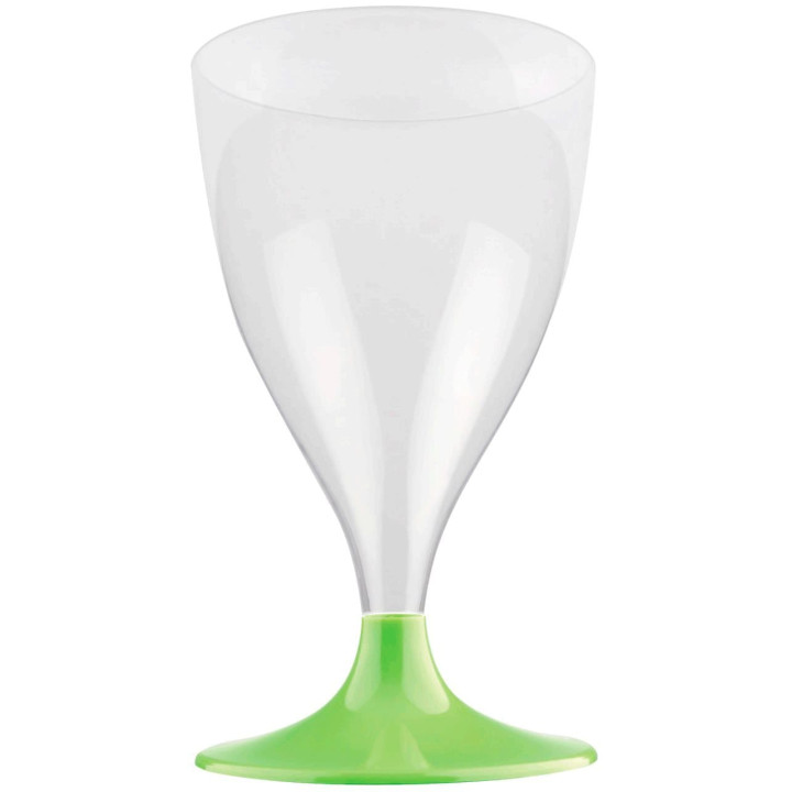Plastic Stemmed Glass Wine Lime Green 200ml 2P (20 Units)