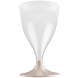 Plastic Stemmed Glass Wine Beige 200ml 2P (20 Units)