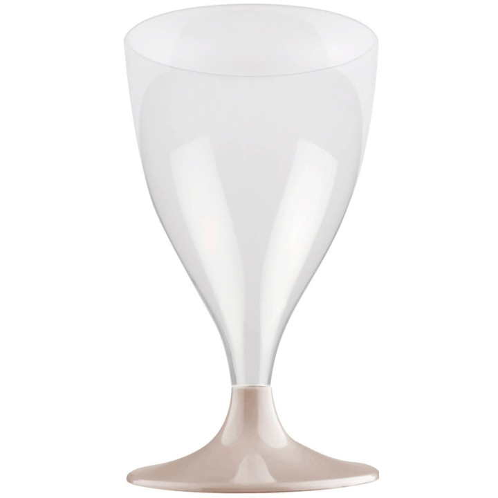 Plastic Stemmed Glass Wine Beige 200ml 2P (400 Units)