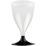 Plastic Stemmed Glass Wine Black 200ml 2P (20 Units)