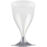 Plastic Stemmed Glass Wine Grey 200ml 2P (20 Units)