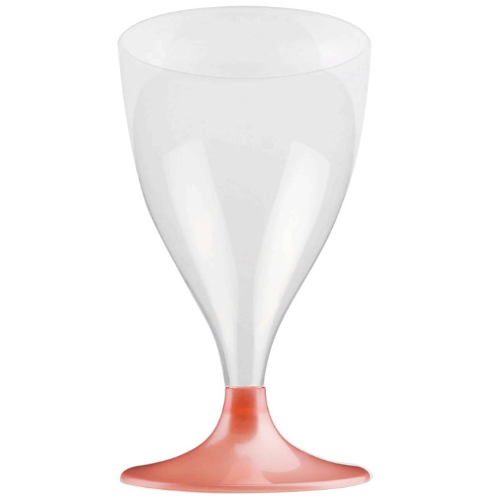 Plastic Stemmed Glass Wine Peach Pearl 200ml 2P (400 Units)