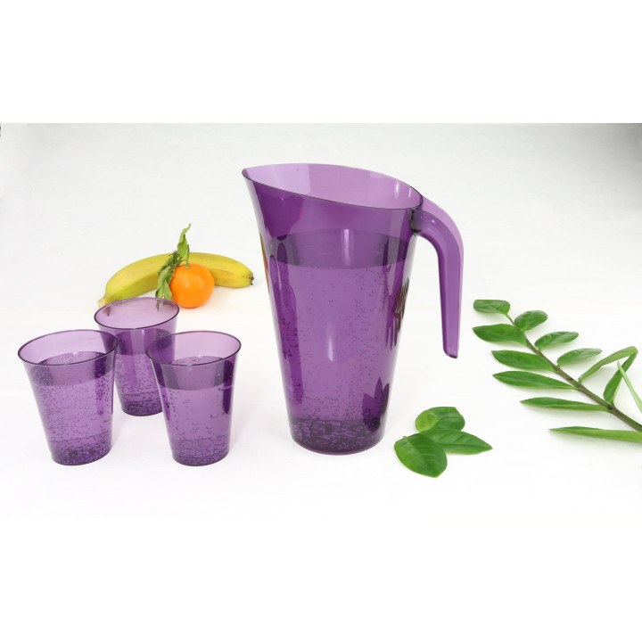 Plastic Jar PS Reusable Eggplant 1.500 ml  (1 Unit)