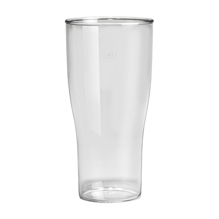 Plastic Pint Glass SAN Reusable Clear 400ml (80 Units)