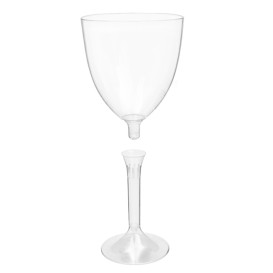 Plastic Stemmed Glass Wine Clear Removable Stem 300ml (40 Units)