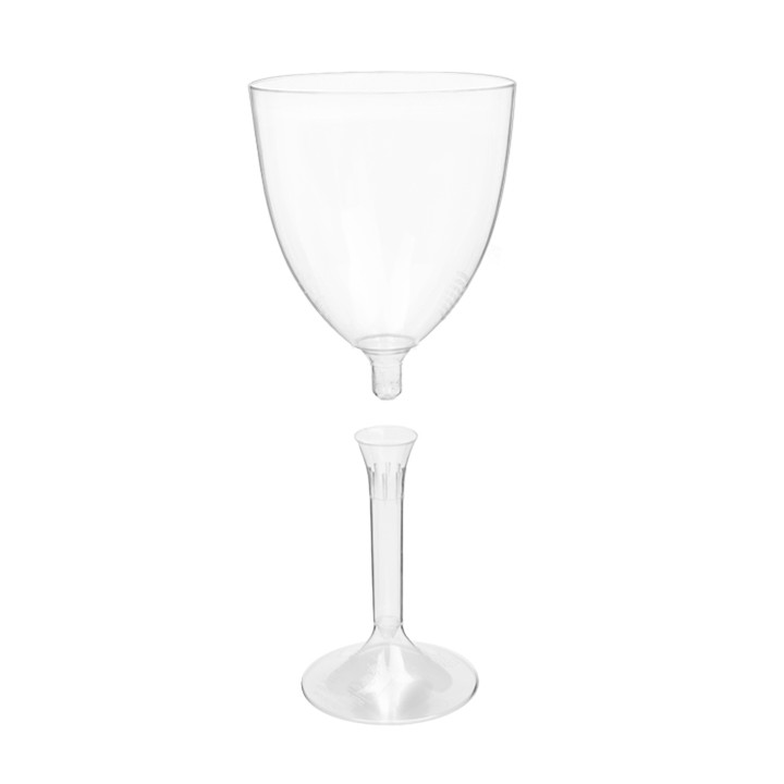 Plastic Stemmed Glass Wine Clear Removable Stem 300ml (200 Units)