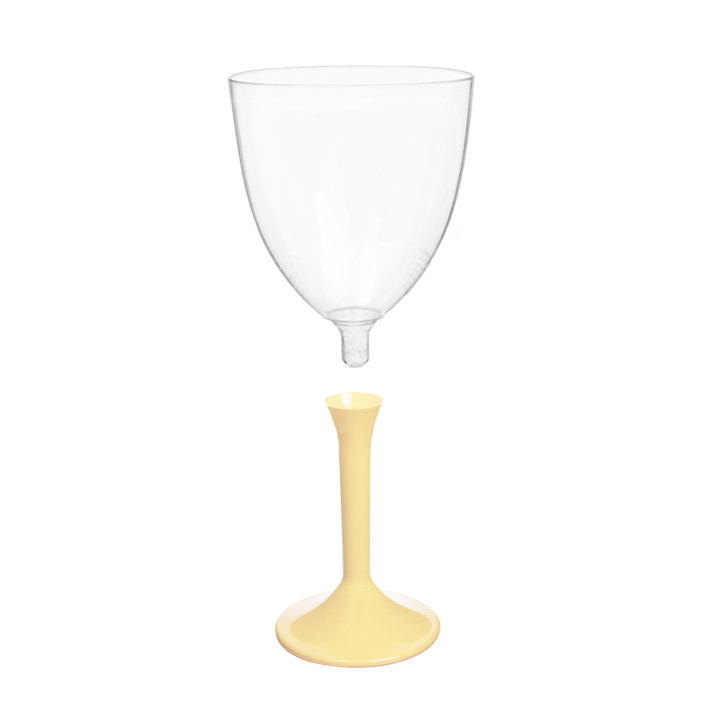 Plastic Stemmed Glass Wine Cream Removable Stem 300ml (200 Units)