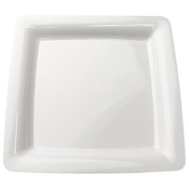 Plastic Plate Square shape Extra Rigid White 22,5x22,5cm (200Units)