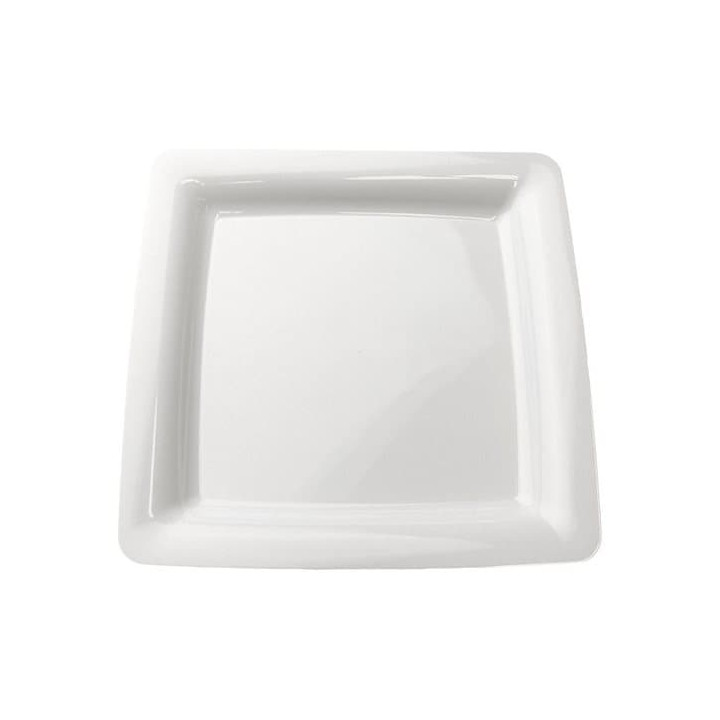 Plastic Plate Square shape Extra Rigid White 22,5x22,5cm (200Units)