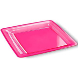 Plastic Plate Square shape Extra Rigid Raspberry 18x18cm (6 Units) 
