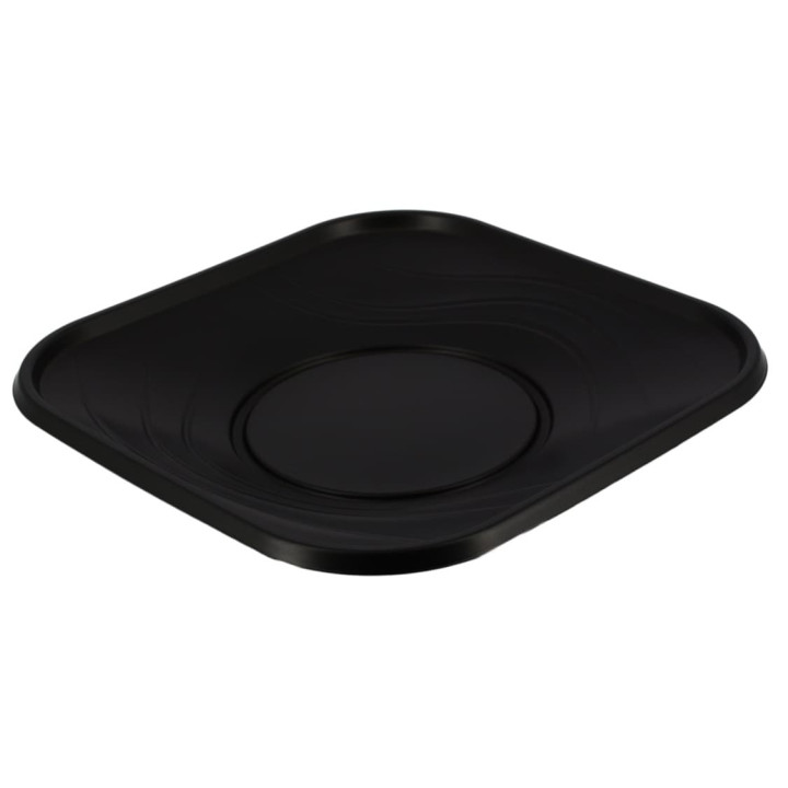 Plastic Plate PP "X-Table" Square shape Black 18 cm (120 Units)