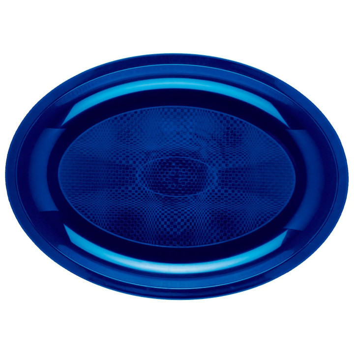 Plastic Platter Microwavable Oval Shape Blue "Round" 31,5x22 cm (25 Units) 
