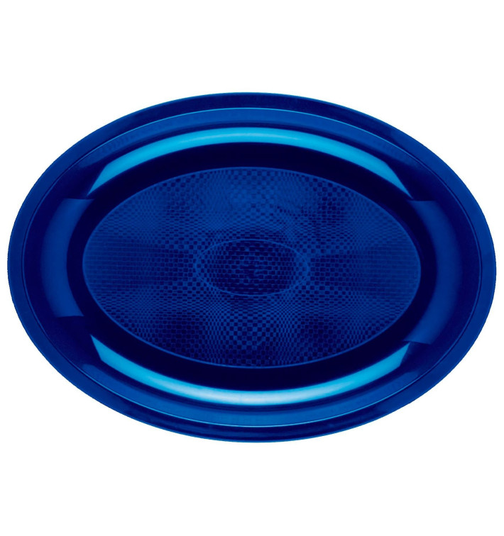 Plastic Platter Microwavable Oval Shape Blue "Round" 31,5x22 cm (300 Units)