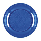 Plastic Plate Dessert Mediterranean Blue "Round" PP Ø18,5 cm (50 Units) 