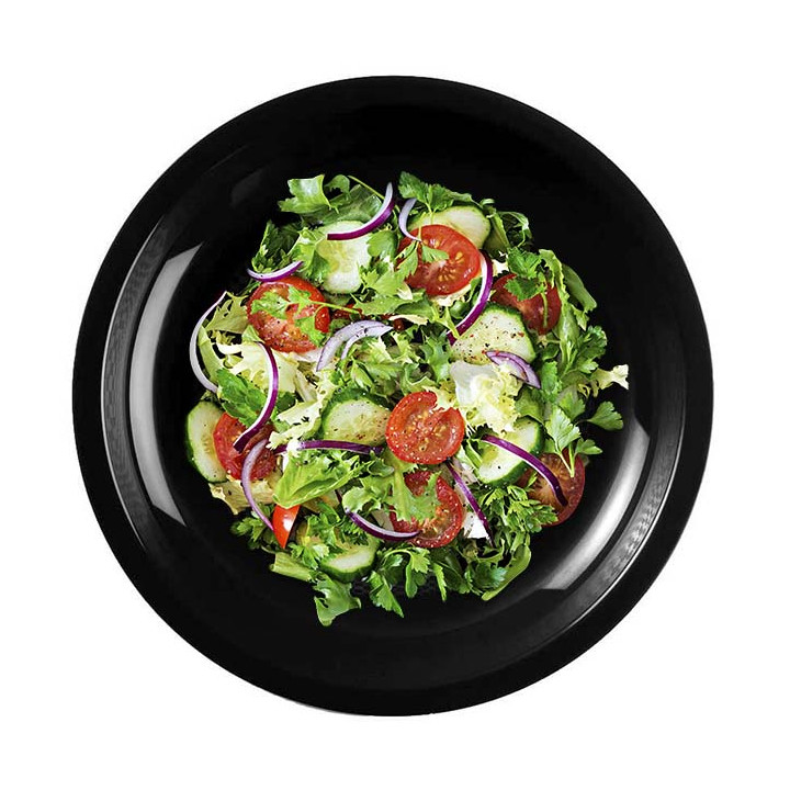 Plastic Plate Flat Black "Round" PP Ø22 cm (600 Units)