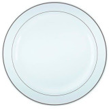 Plastic Plate Extra Rigid with Border Silver 26cm (20 Units) 