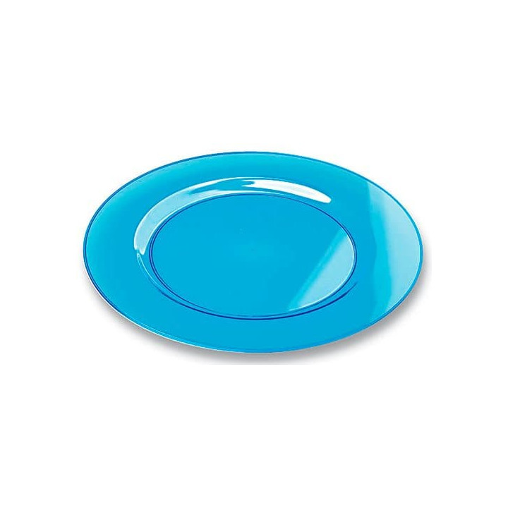 Plastic Plate Round shape Extra Rigid Turquoise 23cm (6 Units) 