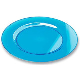 Plastic Plate Round shape Extra Rigid Turquoise 26cm (6 Units) 