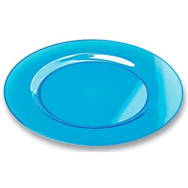 Plastic Plate Round shape Extra Rigid Turquoise 26cm (6 Units) 