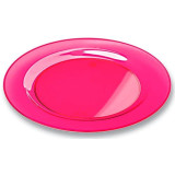 Plastic Plate Round shape Extra Rigid Raspberry 26cm (6 Units) 