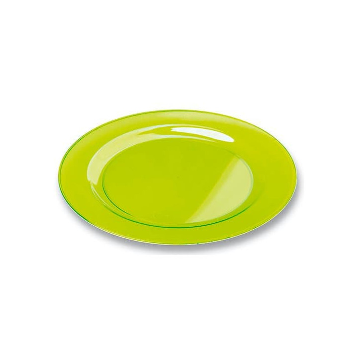 Plastic Plate Round shape Extra Rigid Green 26cm (6 Units) 