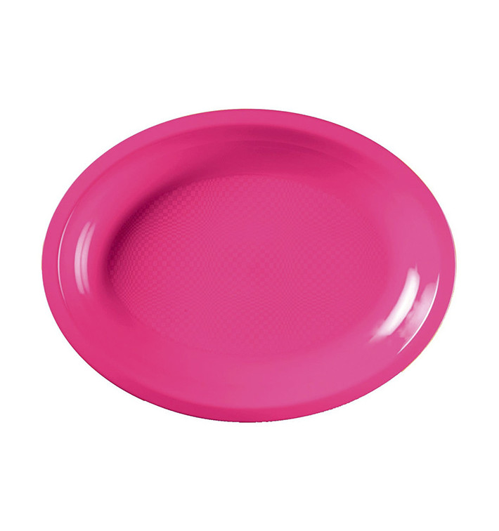 Plastic Platter Microwavable Oval Shape Fuchsia 31,5x22 cm (300 Units)