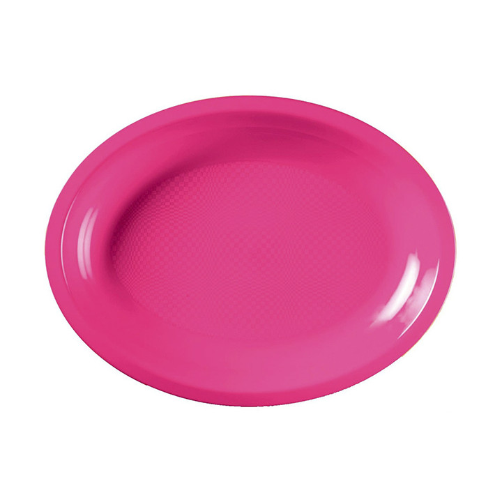 Plastic Platter Microwavable Oval Shape Fuchsia 31,5x22 cm (300 Units)