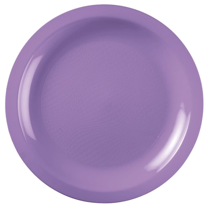Plastic Plate Flat Lilac "Round" PP Ø22 cm (600 Units)