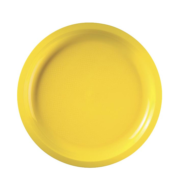 Plastic Plate Yellow "Round" PP Ø29 cm (25 Units) 
