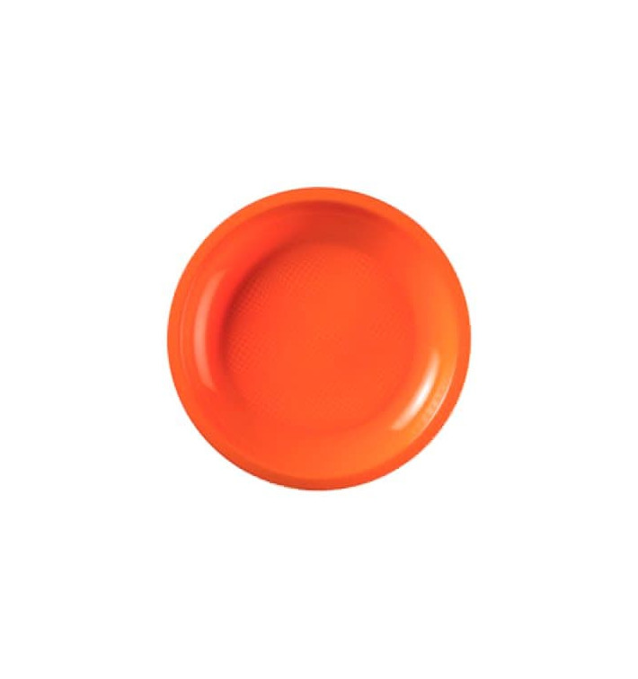 Plastic Plate Flat Orange "Round" PP Ø22 cm (50 Units) 