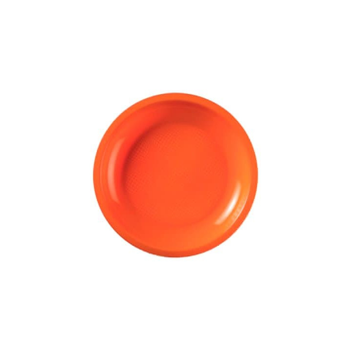 Plastic Plate Flat Orange "Round" PP Ø22 cm (600 Units)