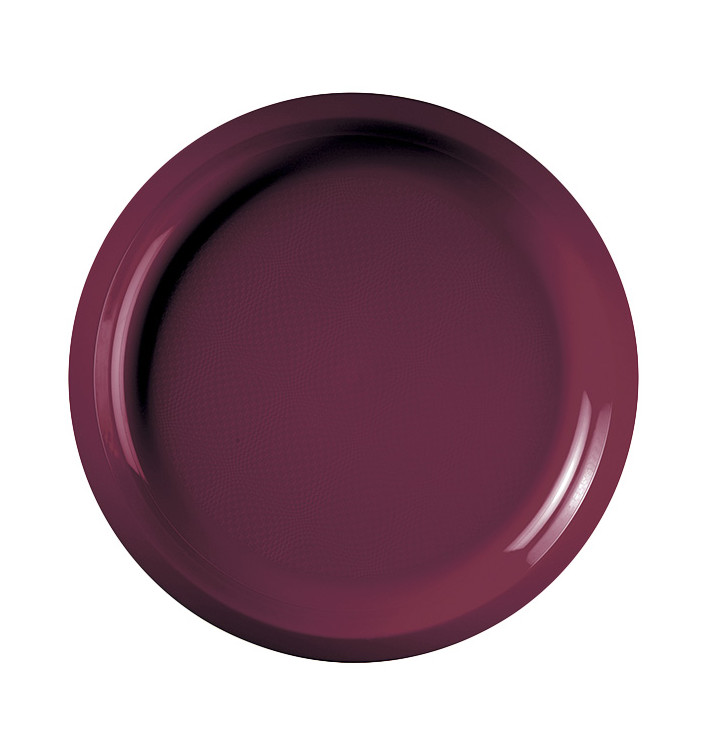 Plastic Plate Burgundy "Round" PP Ø29 cm (300 Units)