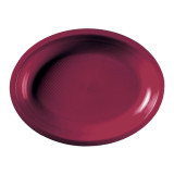 Plastic Platter Microwavable Oval Shape Burgundy "Round" 25,5x19 cm (50 Units) 