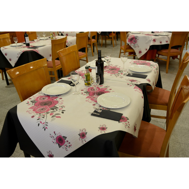 Pre-Cut Paper Tablecloth "Bouquet" 37g 1x1m (400 Units)  