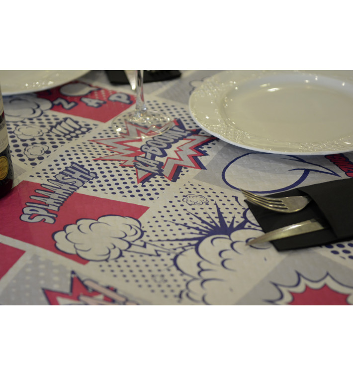Pre-Cut Paper Tablecloth "Boom (400 Units) " 37g 1x1m (400 Units)  