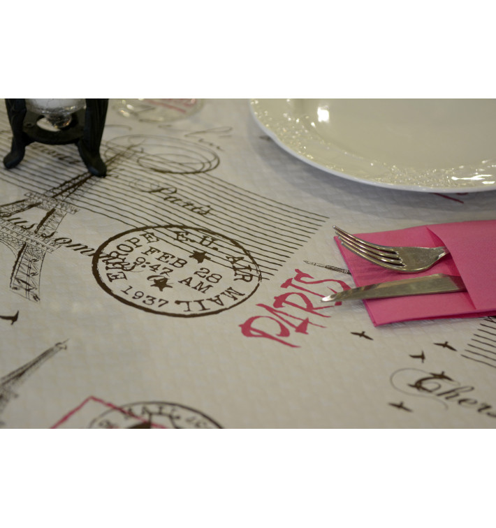 Pre-Cut Paper Tablecloth "Paris" 37g 1x1m (400 Units)  
