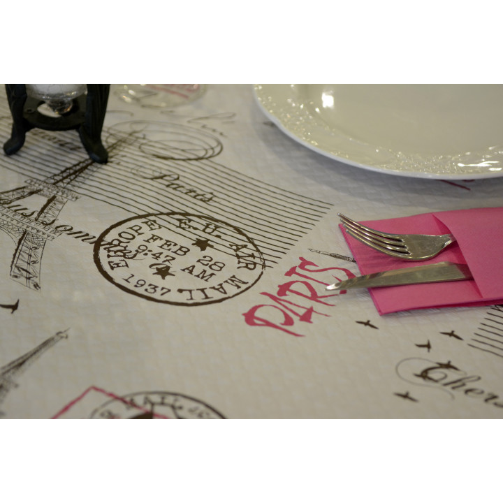 Pre-Cut Paper Tablecloth "Paris" 37g 1x1m (400 Units)  