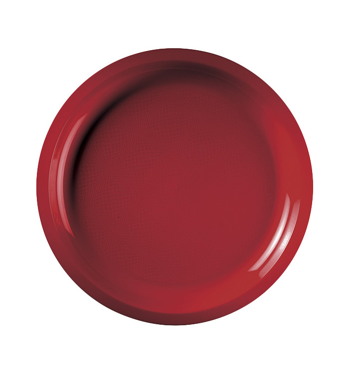 Plastic Plate Red "Round" PP Ø29 cm (25 Units) 