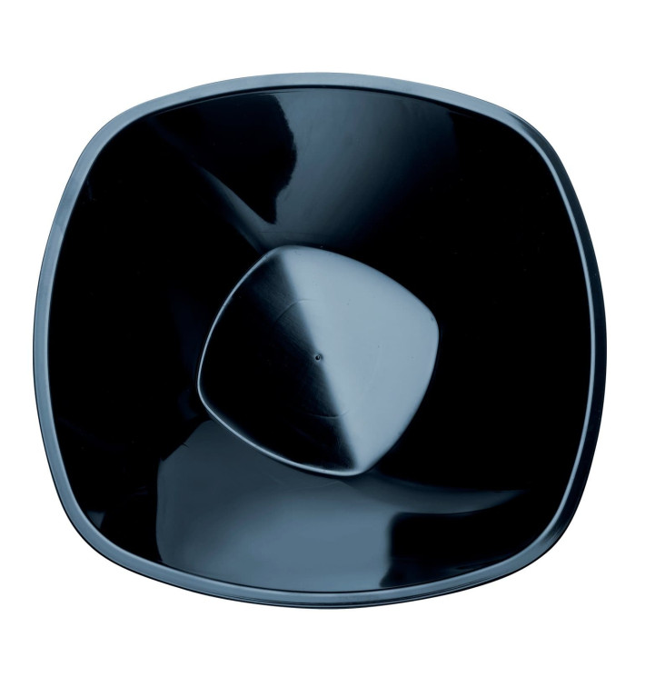 Plastic Bowl PP "Square" Black 1250ml Ø21cm (60 Units)