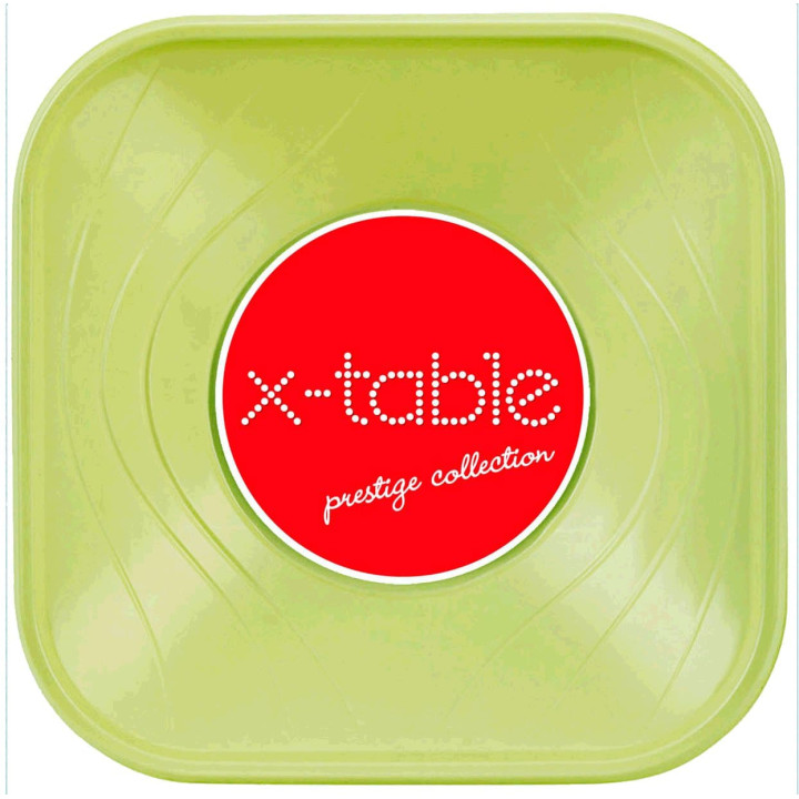 Plastic Bowl PP Square shape "X-Table" Lime 18x18cm (8 Units) 