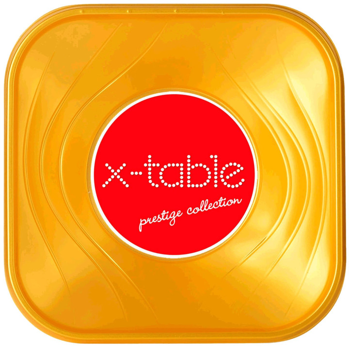 Plastic Bowl PP Square shape "X-Table" Gold 18x18cm (120 Units)